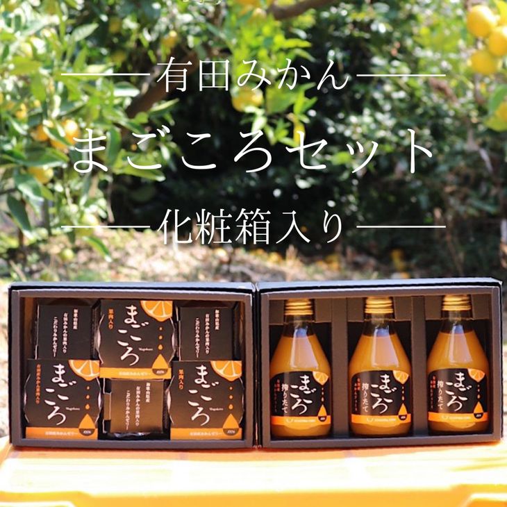 【ふるさと納税】「まごころ」和歌山県産 有田みかん ジュース＆ ゼリー セット 化粧箱入り【和歌山 ミカンジュース ストレート 果汁100% フルーツゼリー 詰め合わせセット ギフト 贈答】