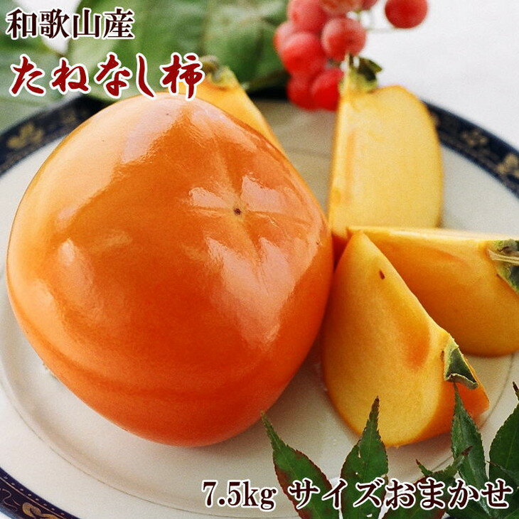 【ふるさと納税】【秋の味覚】和歌山産の平たねなし柿 約7.5kg(M・Lサイズおまかせ)