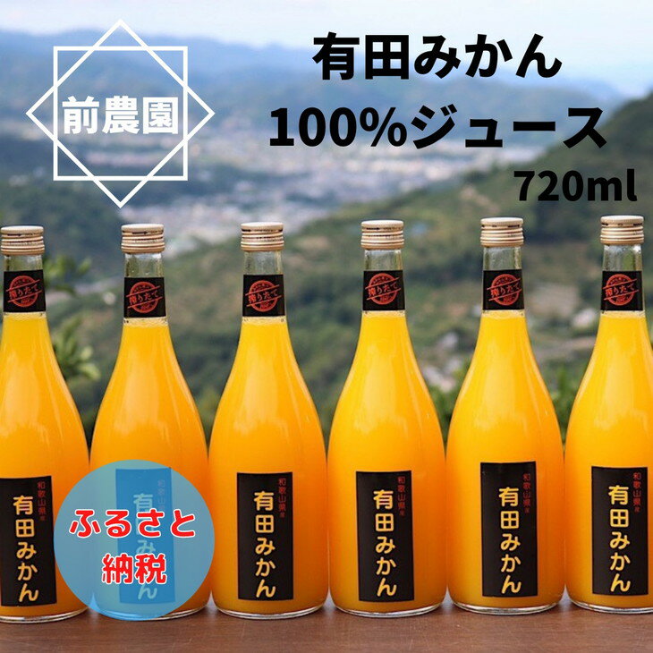 【ふるさと納税】【搾りたて発送】和歌山産 有田みかん100％ジュース 720ml×6本 無添加ストレート