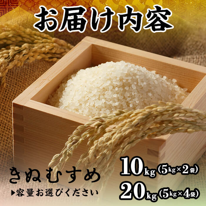 【ふるさと納税】＜先行予約受付中！2025年10月中旬～2026年8月下旬発送予定＞＜数量限定＞＜容量が選べる＞令和7年産新米鳥取県産きぬむすめ(10kg～20kg) 国産 米 お米 おこめ 白米 精米 おにぎり おむすび ごはん お弁当 常温 【sm-DD066】【Workplays】