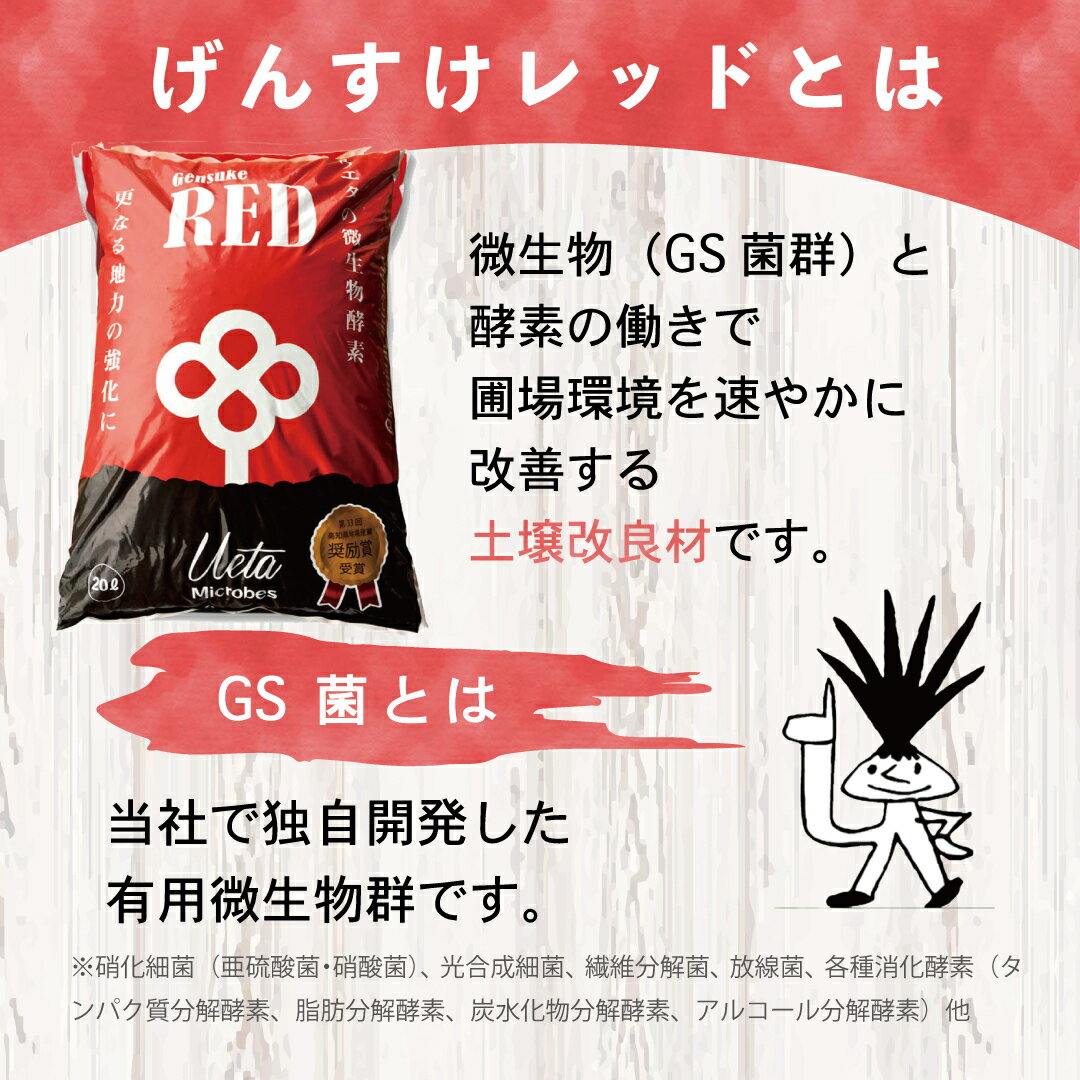 【ふるさと納税】 送料無料 土壌改良材 20L 1袋 ペレットタイプ 「GensukeRED」 酵素 微生物 土 リサイクル 須崎 高知 UB018