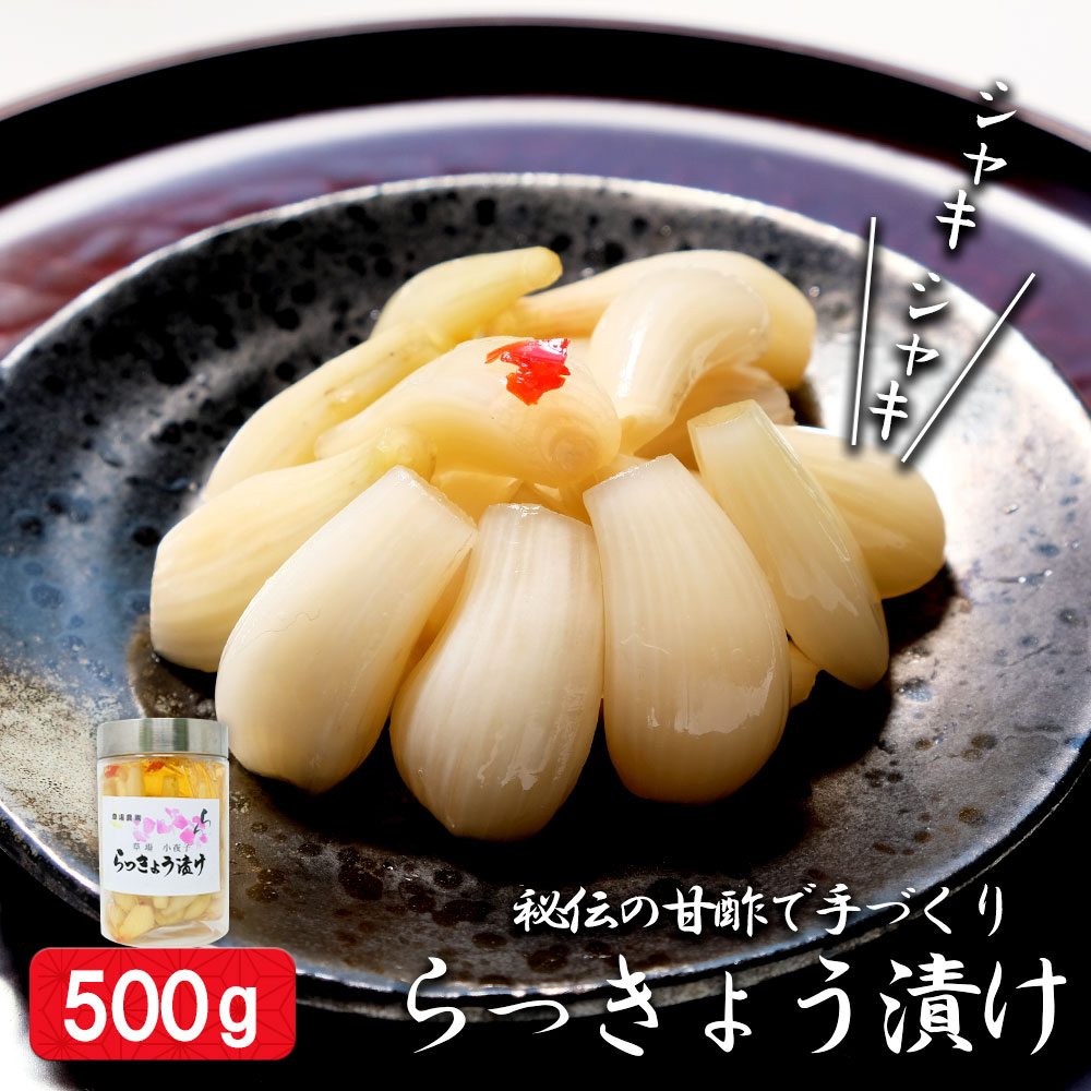 【ふるさと納税】草場農園　秘伝の甘酢で手づくり　らっきょう漬け　500g