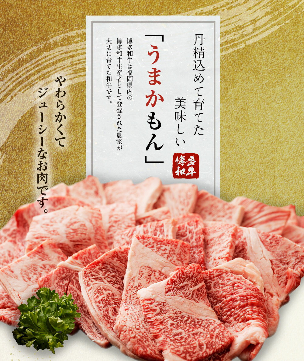 【ふるさと納税】博多和牛 肩ロース焼肉用 500g 牛肉 お肉 焼肉 冷凍 福岡県産 国産 和牛 送料無料 (有)ヒロムラ 3