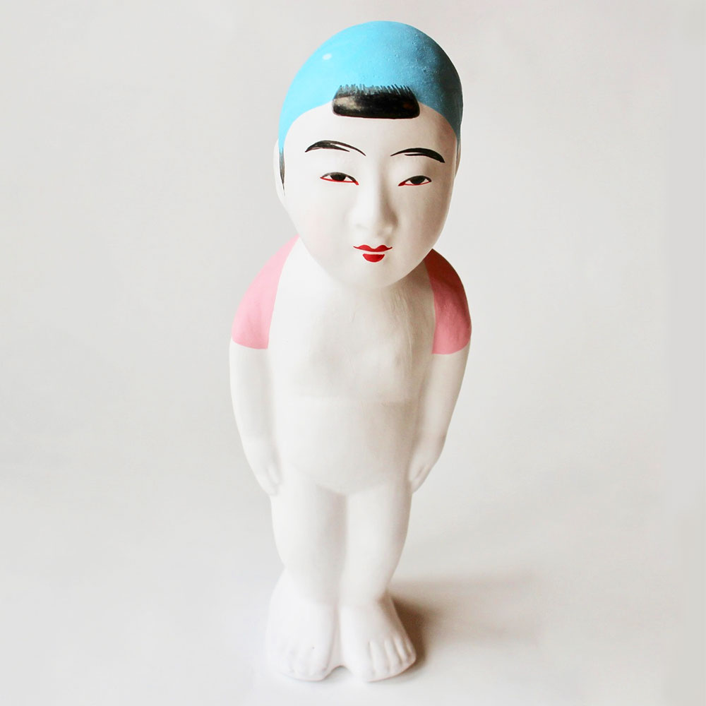 津屋崎人形 ごん太 (大) 高さ14cm 手作り 人形 工芸品 民芸品 置物 伝統工芸品 ご当地 送料無料 [F4279a]