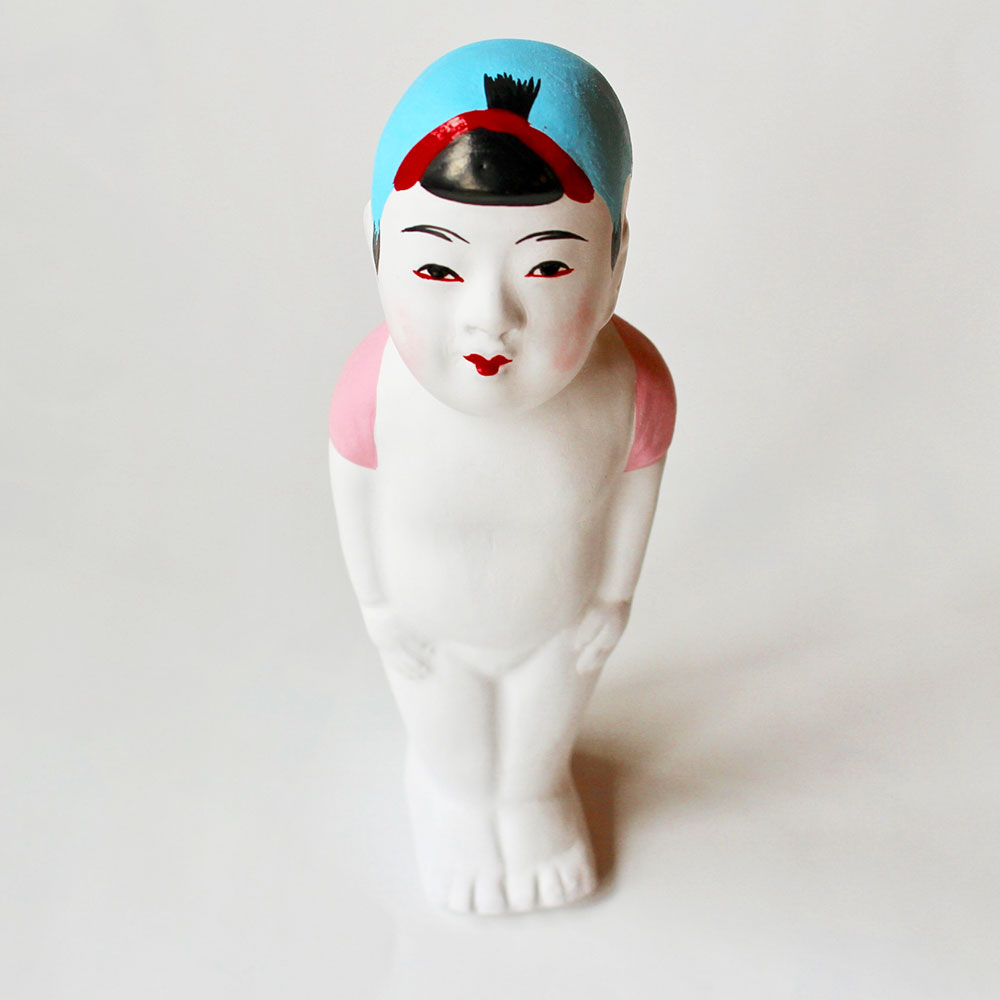 津屋崎人形 ごん太 (中) 高さ13cm 手作り 人形 工芸品 民芸品 置物 伝統工芸品 ご当地 送料無料 [G4280]