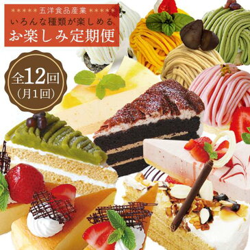 【ふるさと納税】冷凍ケーキ お楽しみ年間定期便!!(月1回計12回)五洋食品産業 AQD019