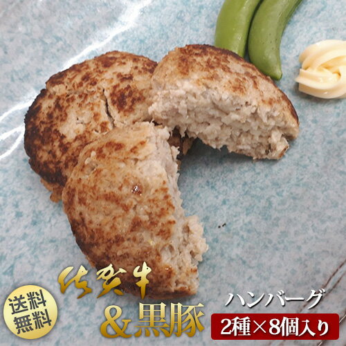 佐賀牛ハンバーグ(130g×4個)&黒豚ハンバーグ(130g×4個)の食べ比べ