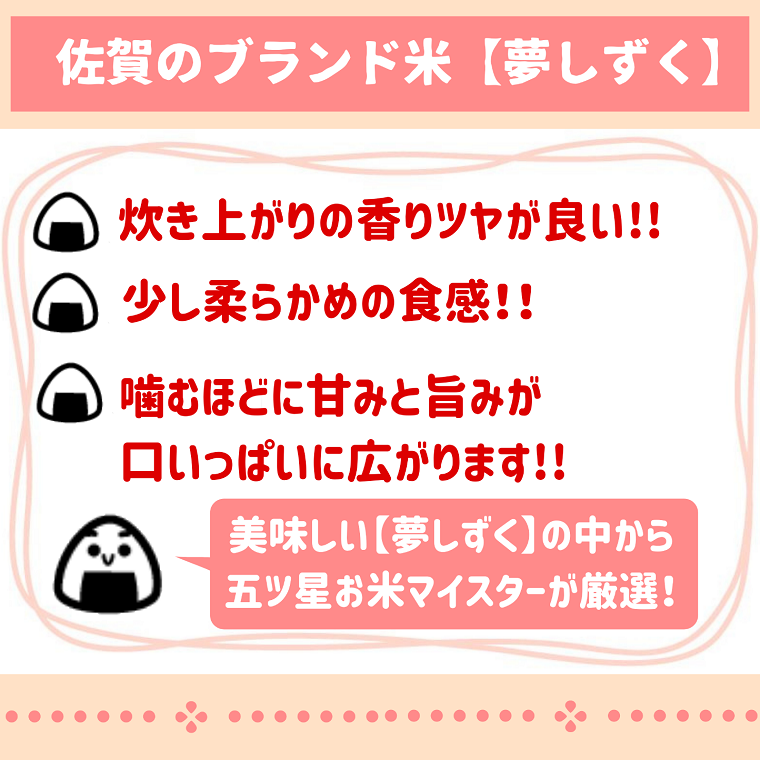 【ふるさと納税】 【12回定期便】『夢しずく』白米10kg（5kg×2袋）佐賀のブランド米！【五つ星お米マイスター厳選！】（CI426）