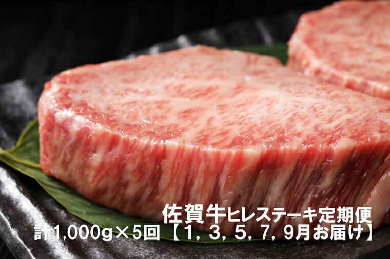 黒毛和牛最高峰!佐賀牛ヒレステーキ定期便(1,3,5,7,9月お届け)佐賀牛ヒレステーキ1キロ(5枚で1キロ)総量5キロ(DP036)