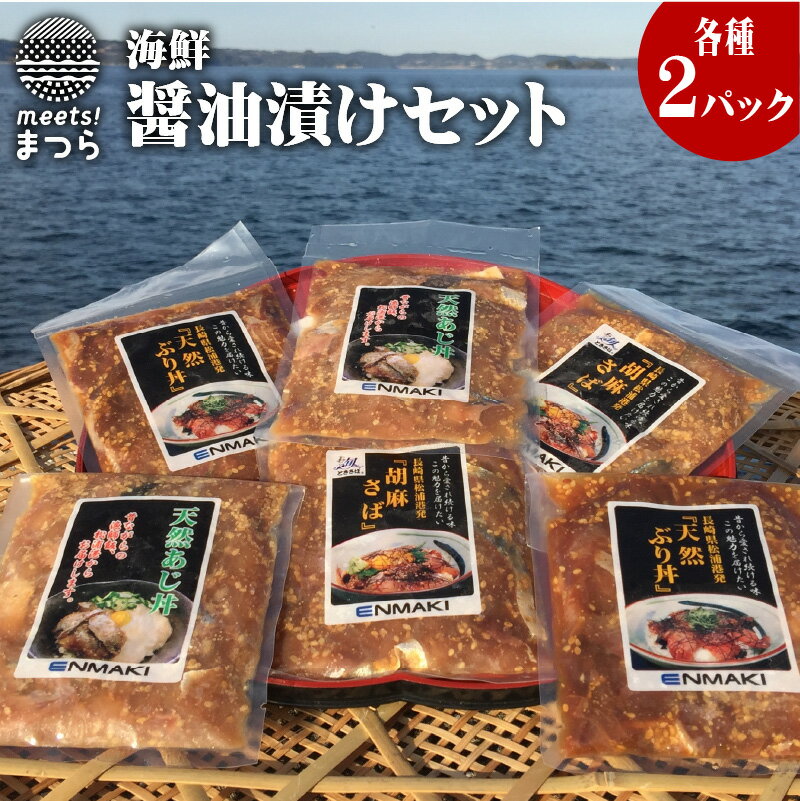 海の幸 海鮮醤油漬けセット[A7-017] 魚 アジ さば ぶり 海の幸 醤油漬け 丼 父の日