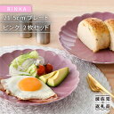 【ふるさと納税】【波佐見焼】RINKA 21.5cm プレート 2枚セット ピンク 食器 皿 【長十郎窯】 [AE33]