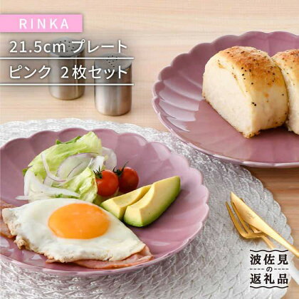 【波佐見焼】RINKA 21.5cm プレート 2枚セット ピンク 食器 皿 【長十郎窯】 [AE33]