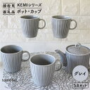 KEMIシリーズ《グレイ》ティーポット マグカップ 5点セット 食器 皿  