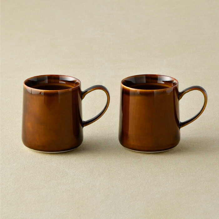 【ふるさと納税】【波佐見焼】マグカップ 2個セット （ブラウン） 【光春窯】 [XD20]