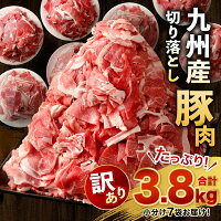 【ふるさと納税】【訳あり】九州産豚切り落とし合計3.8kgたっぷり7袋小分け豚肉お肉小分け簡易真空冷凍国産九州送料無料