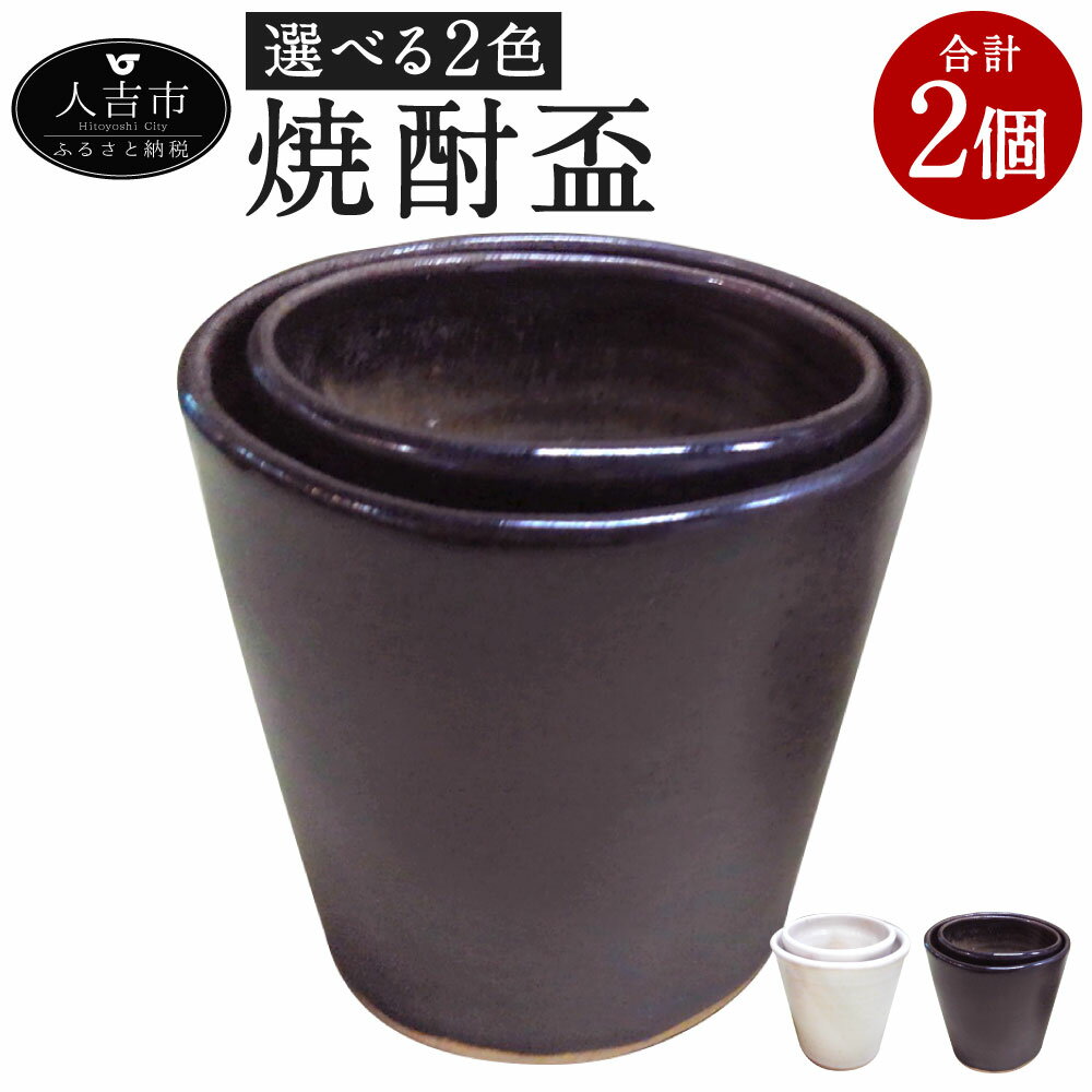 入れ子 焼酎盃 2個セット 約390g 黒 陶器 湯呑 湯飲み グラス 送料無料