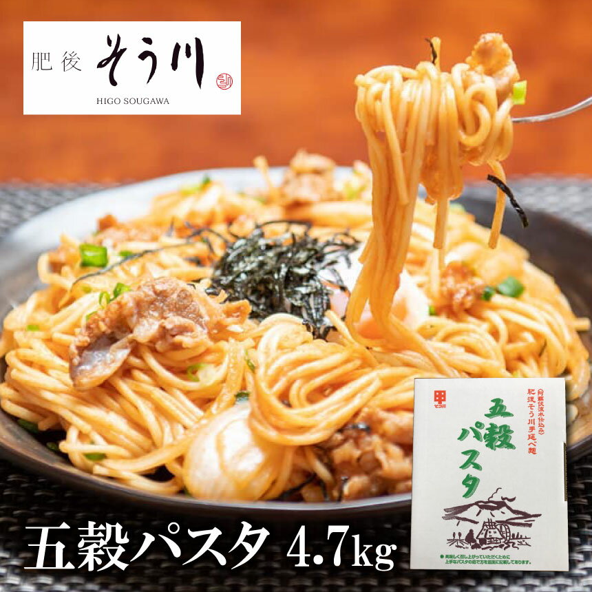 83位! 口コミ数「2件」評価「2.5」パスタ 五穀パスタ 麺セット 麺 手延べ 4.7kg 4.7キロ 肥後そう川 ミナミノカオリ 国産 五穀 大麦 玄米 あわ ひえ きび 自炊･･･ 