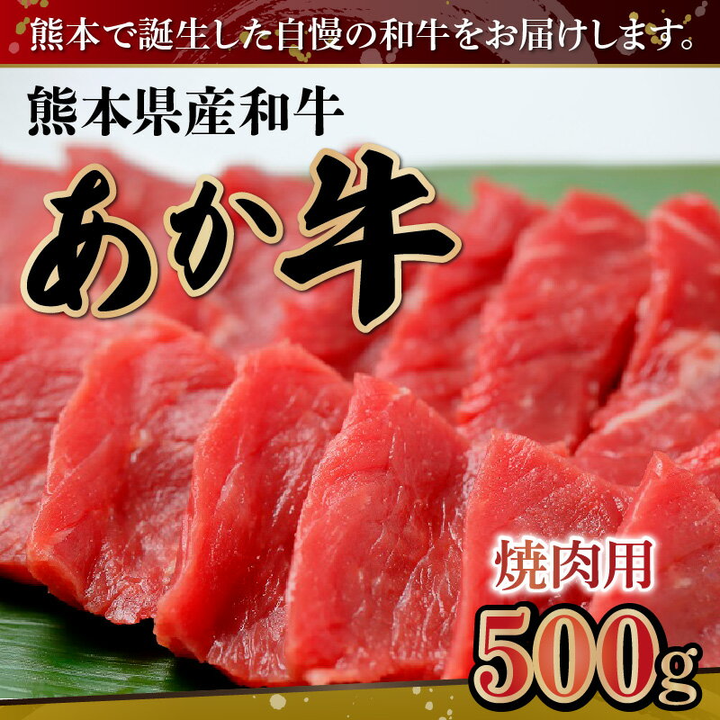 【ふるさと納税】自慢の和牛 熊本県産 あか牛 焼肉 和牛 褐毛和種 500g 柔らかい ジューシー 赤身 旨味 肉三代目 国産 BBQ パーティー バーベキュー アウトドア キャンプ 冷凍 食品 肉 牛肉 牛 おかず お取り寄せ お取り寄せグルメ 送料無料【熊本県宇土市】