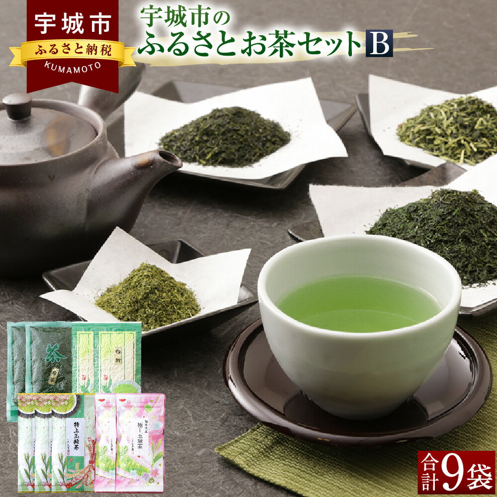 宇城市のふるさとお茶セットB 日本茶 茶葉 緑茶 お茶 お茶っ葉 粉茶 セット 飲料 熊本県産 国産 送料無料