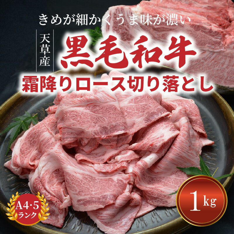 【ふるさと納税】天草産 黒毛和牛 霜降り ロース 切り落とし 1kg A4 A5ランク 牛肉 きめ細かい 美味しい ミシュランビブルグマン 熊本県 天草市 田中畜産 お取り寄せグルメ 送料無料