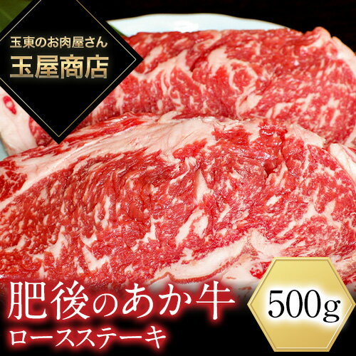 【ふるさと納税】肥後のあか牛 ロースステーキ 500g 玉屋商店 赤牛 あかうし《30日以内に順次出荷（土日祝除く）》