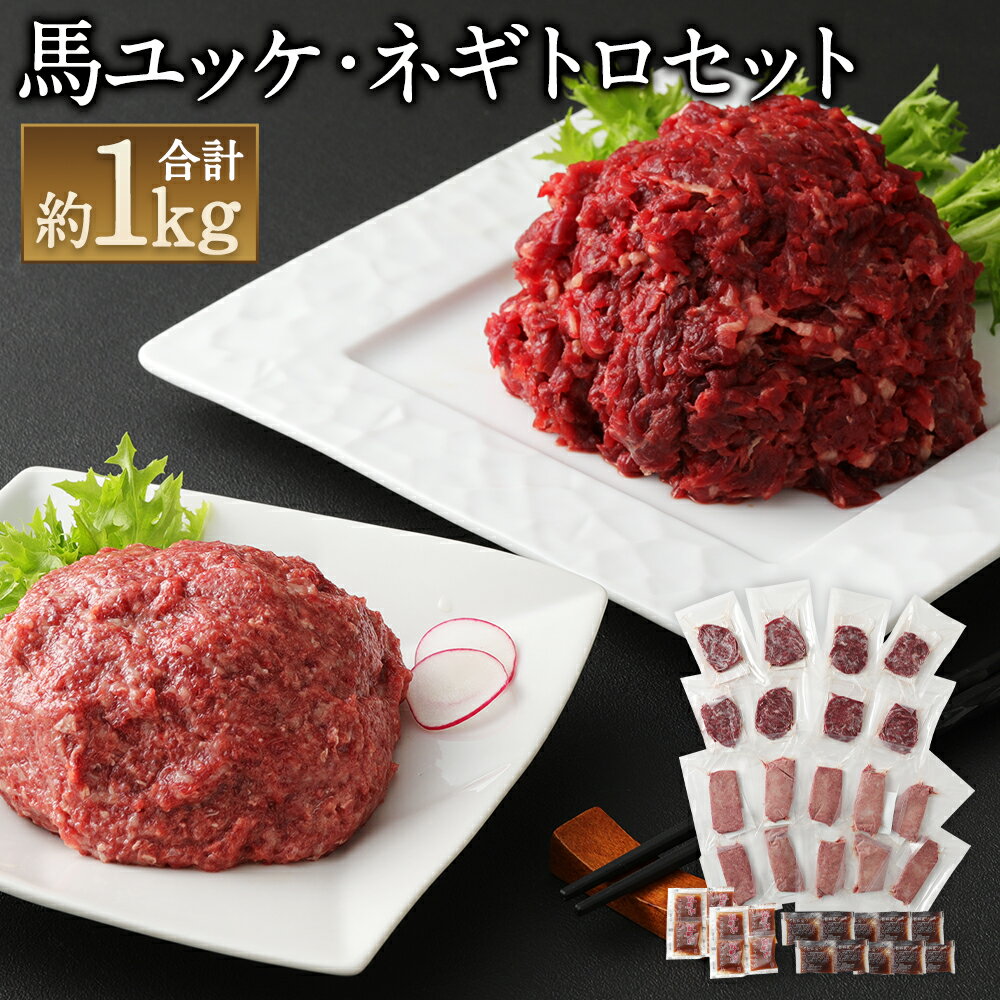 【ふるさと納税】鮮馬刺し ユッケ・ネギトロセット 合計1kg ユッケ50g×8パック ネギトロ60g×10パック 馬ユッケ たれ付き 真空パック 馬刺し 冷凍 世界的衛生基準SQF認証取得 送料無料