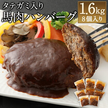 タテガミ入り馬肉ハンバーグ 8個セット 合計約1.6kg 200g×8個 デミグラスソース ハンバーグ 菅乃屋 千興ファーム 馬肉 惣菜 おかず 真空パック 冷凍 送料無料