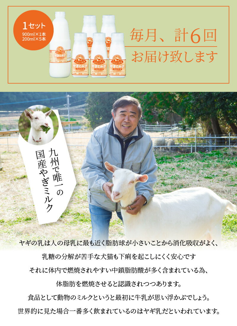【ふるさと納税】【定期便】ワンちゃん・ネコちゃんの為のヤギミルクセット（6回お届け） 高タンパク 低脂肪 犬 猫 栄養補給 健康 高齢 病気 山羊ミルク ペットフード ペット用ミルク 下痢を起こしにくい 冷凍 T10015 【大分県大分市】