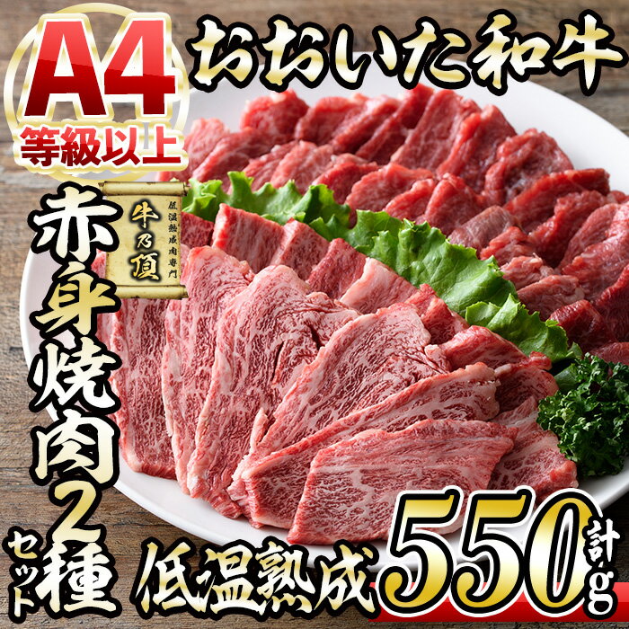 おおいた和牛 赤身 焼肉 2種セット (合計550g・特選赤身焼肉250g+赤身焼肉300g) 国産 牛肉 肉 霜降り 低温熟成 A4 和牛 ブランド牛 BBQ 冷凍 大分県 佐伯市 [DH233][(株)ネクサ]