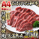 【ふるさと納税】おおいた和牛 特選 赤身 焼肉 250g 国産 牛肉 肉 霜降り 低温熟成 ミスジ サンカク A4 和牛 ブランド牛 BBQ 冷凍 大分県 佐伯市【DH239】【 株 ネクサ】