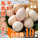 【ふるさと納税】平飼い烏骨鶏のたまご (計10個) 元さん農