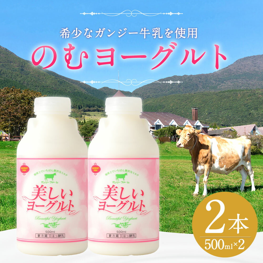 【ふるさと納税】ガンジー牛 飲むヨーグルト 500ml×2本 のむヨーグルト ヨーグルト 美しいヨーグルト スイーツ 乳製品 ガンジー牛乳 ゴールデンミルク 冷蔵 竹田市 九州産 国産 送料無料