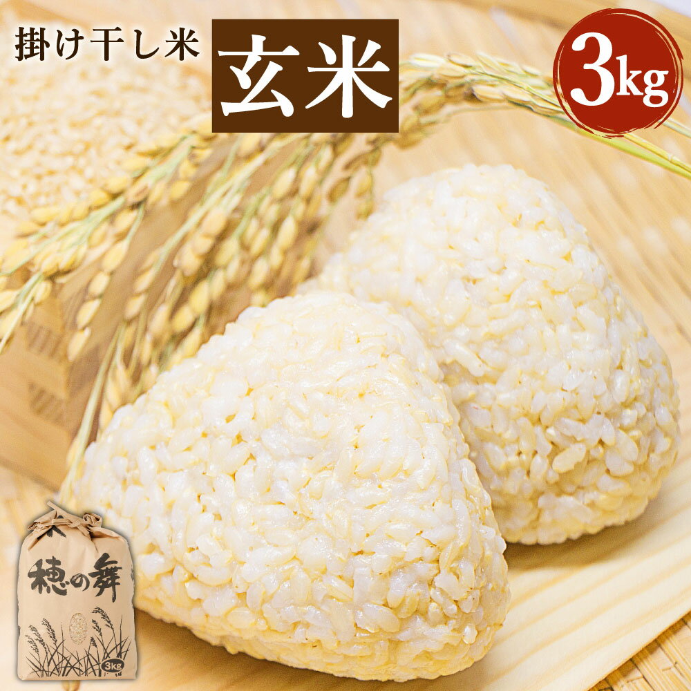 【ふるさと納税】江戸時代の農法に習った掛け干し 玄米 3kg 掛け干し玄米 竹田市 福原産 米 水力精米 令和2年産 九州産 国産 送料無料