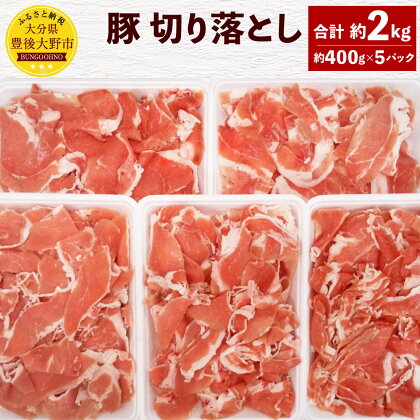 米の恵み 豚 切落し 合計約2kg 約400g×5パック 大分県産 豚肉 お肉 切り落とし 冷凍 国産 九州 送料無料