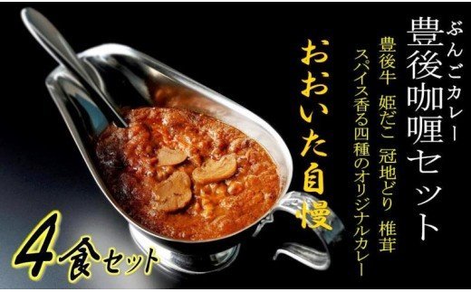 【ふるさと納税】4種の豊後レトルトカレー/4食セット