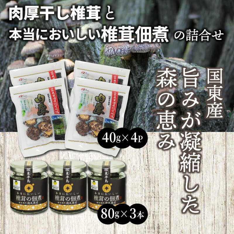 【ふるさと納税】肉厚干し椎茸と本当においしい椎茸佃煮の詰合せ