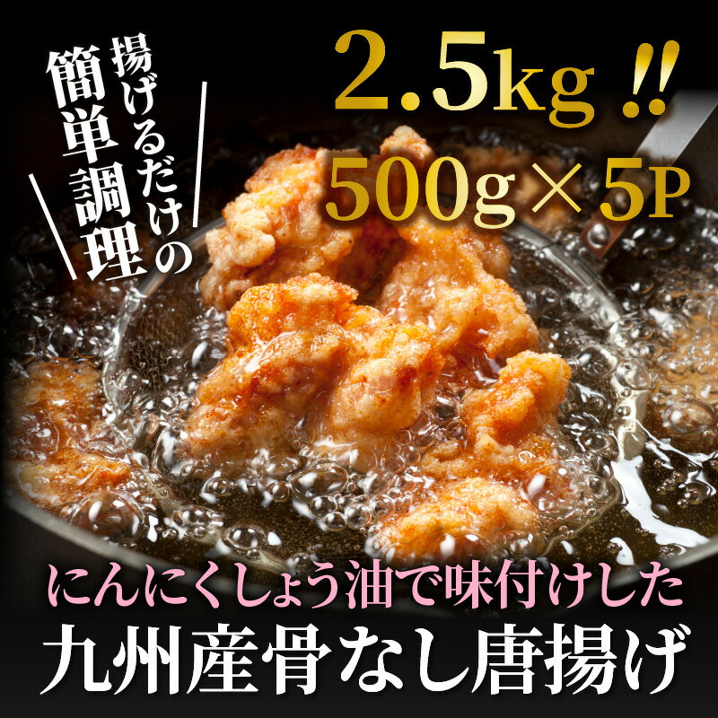 【ふるさと納税】カラっと美味しい2.5kg！鶴ちゃんの骨なし唐揚げ