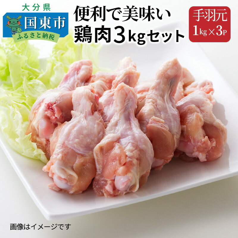 【ふるさと納税】便利で美味い鶏肉3kgセット/手羽元1kg×3P