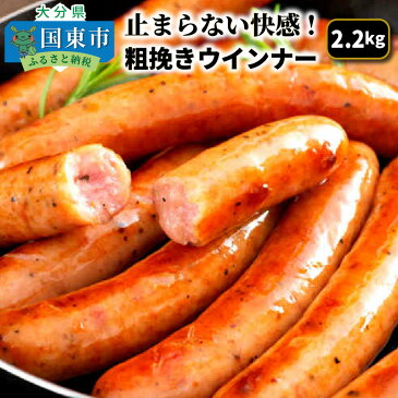 【ふるさと納税】粗挽き ウインナー 2.2kg 40g×5本 11パック 大分県産 豚 国産 鶏 ソーセージ 肉 食べ応え 旨味 バーベキュー 焼肉 パーティー おつまみ おもてなし グルメ お取り寄せ BBQ 止まらない快感 送料無料