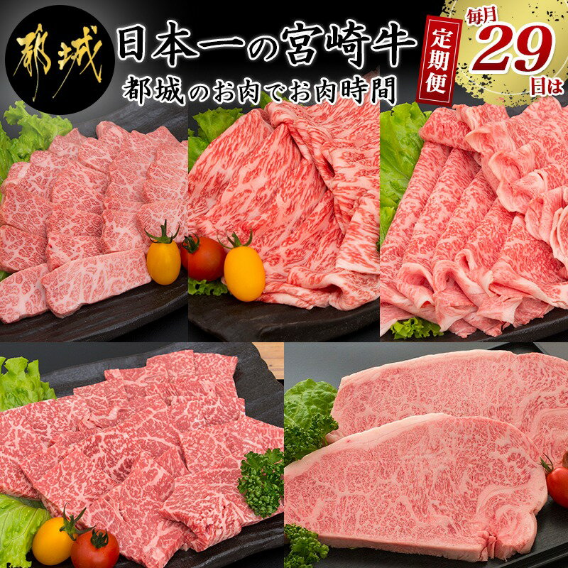 【ふるさと納税】日本一の宮崎牛定期便【毎月29日は都城のお肉