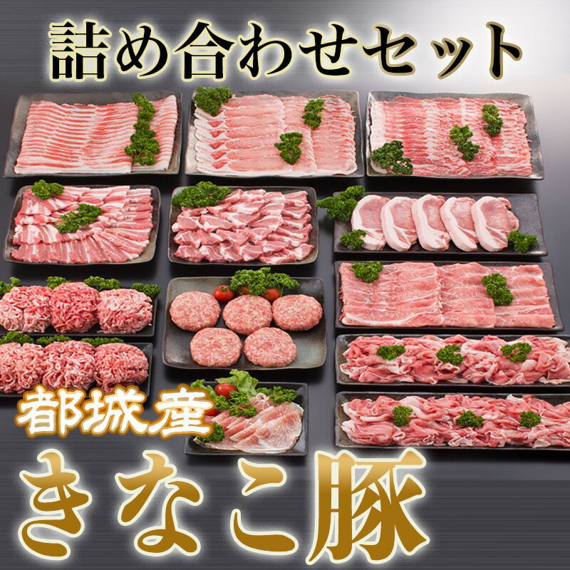 【ふるさと納税】都城産「きなこ豚」詰め合わせセット - 豚肉 豚バラ・豚ロース・肩ロースしゃぶしゃぶ肉/肩ロース・豚バラ焼肉/ロースとんかつ/モモスライス/ウデ・モモ小間切れ等 送料無料 MB-1203【宮崎県都城市は令和4年度ふるさと納税日本一！】