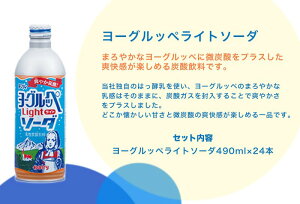 【ふるさと納税】ヨーグルッペライトソーダ490ml×24本 - ジュース 微炭酸 飲料 飲み物 ドリンク 乳酸菌飲料 子供 大人 缶ジュース 炭酸飲料 ご当地飲料 ご当地ドリンク 夏 炭酸ジュース 蓋ができる 送料無料 MO-2301 【宮崎県都城市は令和4年度ふるさと納税日本一！】