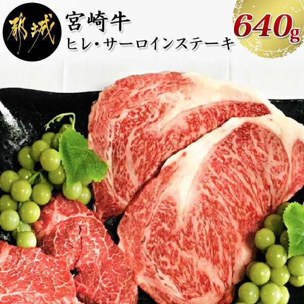 ふるさと納税 宮崎牛ヒレ・サーロインステーキ640gAD-2504 宮崎県都城市はふるさと納税二年連続日本一