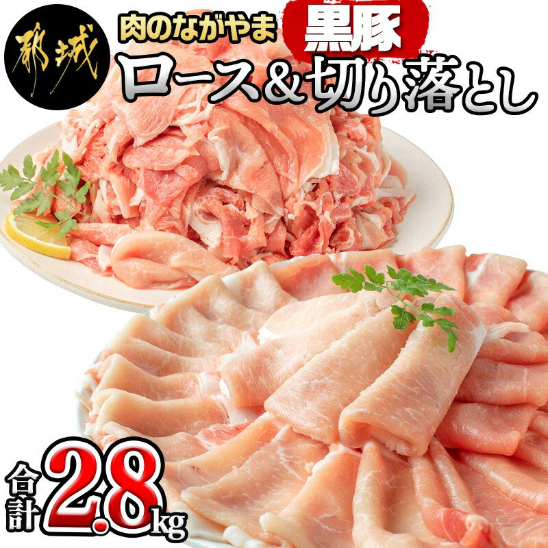 【ふるさと納税】黒豚ロース＆ウデモモ切り落とし2.8kg - 豚肉 都城産黒豚ロース肉(500g×2パック) ウデモモ切落とし肉(300g×6パック) 計2.8キロ ポーク 冷凍 セット おかず しゃぶしゃぶ 野菜炒め 送料無料 AC-2511【宮崎県都城市は令和4年度ふるさと納税日本一！】