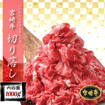 【ふるさと納税】口の中でとろける柔らかさ！！都城産宮崎牛切落し1000g - A4ランクの宮崎県都城産宮崎牛の切り落とし 500g×2パック 1kgのセットです。食べやすい薄切りで、すき焼き・鍋・牛丼・煮物・肉じゃが・炒め物などに重宝します ミートクリエイト【宮崎県都城市】