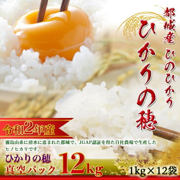 【ふるさと納税】都城産ヒノヒカリ「ひかりの穂」真空パック12kg - お米 (令和2年産)/都城産ヒノヒカリ(1kg×12袋) JGAP認証 1kgずつ小分け 真空パック いつでも精米したての美味しいお米の味 送料無料 MK-7101【宮崎県都城市はふるさと納税二年連続日本一!!】