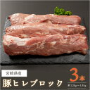 【ふるさと納税】［数量限定］宮崎県産 豚ヒレブロック 3本 合計1.2kg以上 国産 送料無料