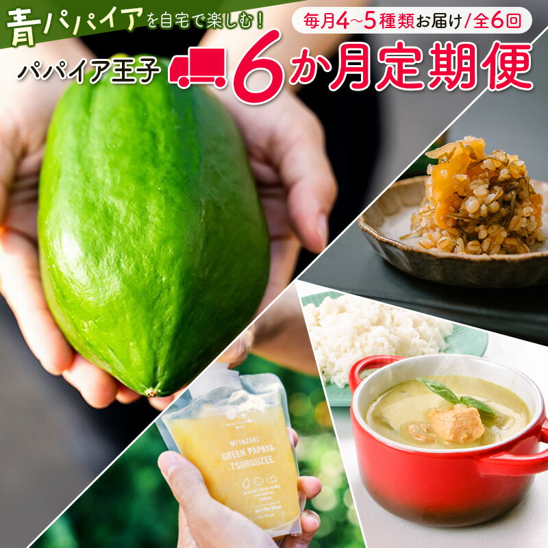 【ふるさと納税】青パパイアを自宅で楽しむ!パパイア王子6か月定期便(隔月お届け)