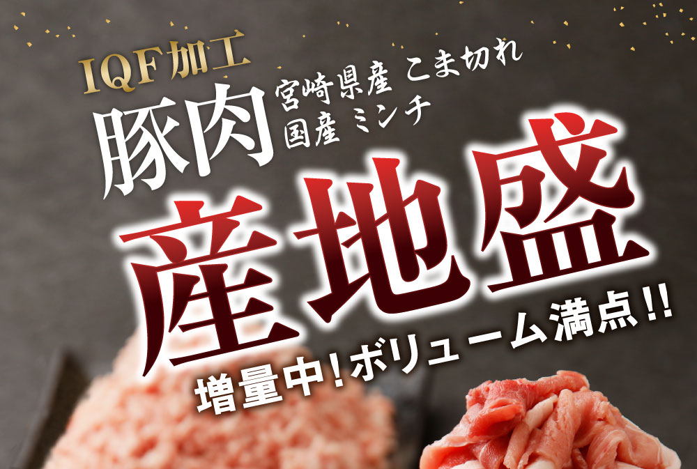 【ふるさと納税】＜2.2増量！＞ 産地盛 豚肉 合計5.2kg 宮崎県産 豚こま切れ 計4kg(500g×8) 国産 ミンチ 計1.2kg （400g×3） セット 豚小間 ひき肉 挽肉 冷凍 送料無料 ※平成31年6月末までに出荷が大人気返礼品になっている理由とは　ふるさと納税　人気　返礼品　ランキング