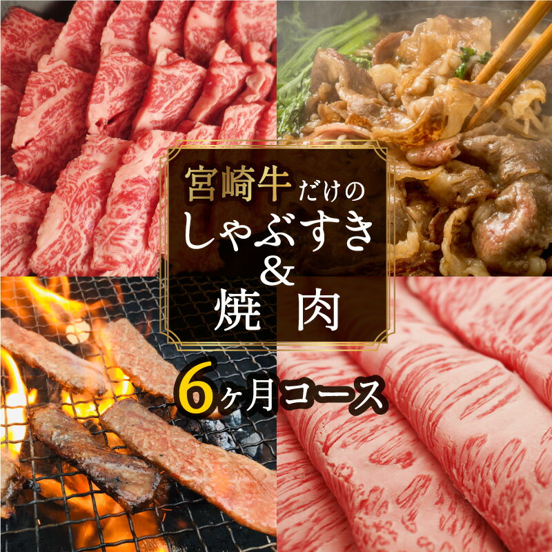 27位! 口コミ数「0件」評価「0」【定期便】宮崎牛しゃぶすき＆焼肉6ヶ月コース 合計4.2kg 牛肉 冷凍 内閣総理大臣賞受賞 宮崎県産 九州産 送料無料